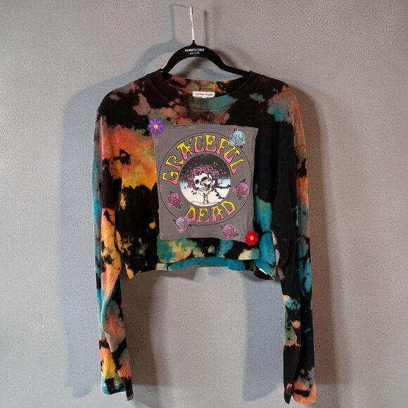BROKEN BANDIT CUSTOM UPCYLED GRATEFUL DEAD TIE DYE CROP TOP - Picture 5 of 7